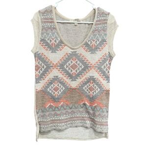 Derek Geometric Print Tank‎ Top Sleeveless Knit Stretch Casual Large